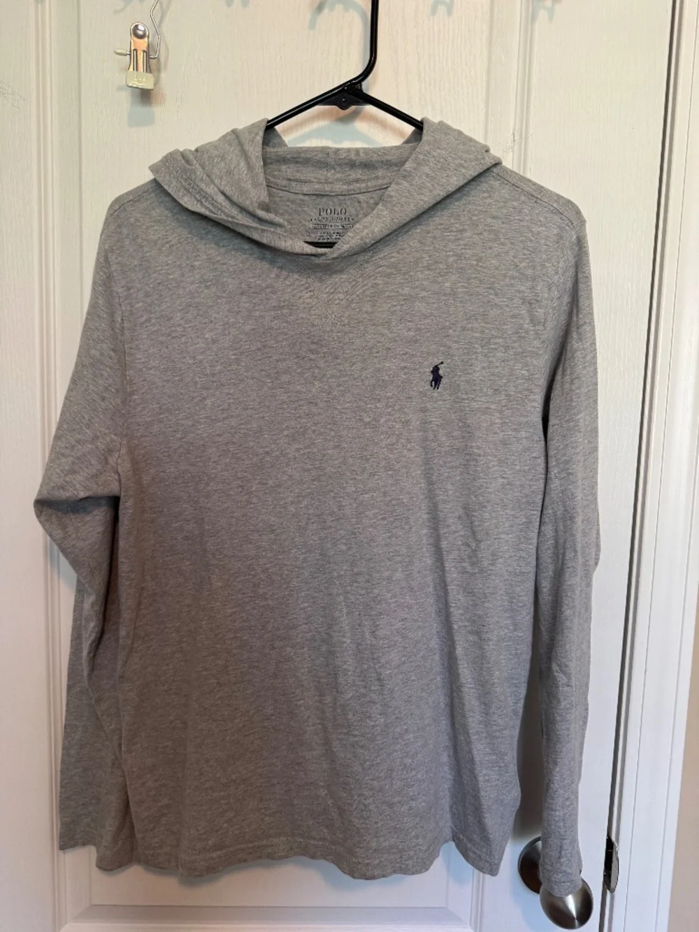 Polo Ralph Lauren Gray Cotton Long Sleeve Hooded T-Shirt Boys XL 18 20